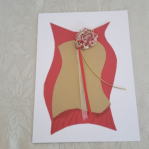 Handmade art card -  Wedding Bouquet - Red - Picture 1 of 5